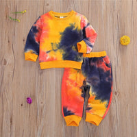 Thumbnail for Tie-Dye Children Wear Set Toddler Long Sleeve O-neck Tops