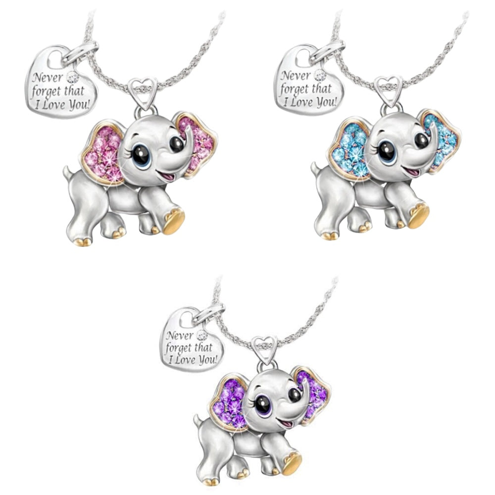 Women Necklace Blue Cute Elephant Necklace Fashion Cartoon Animal Necklaces For Kids Necklaces Jewelry Gifts