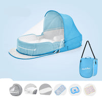 Thumbnail for Baby Crib Multifunctional Folding Newborn Nest Toddler Bed Portable Sun Protection Mosquito Net Infant Camping Bed Travel Cot