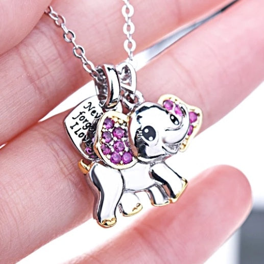 Women Necklace Blue Cute Elephant Necklace Fashion Cartoon Animal Necklaces For Kids Necklaces Jewelry Gifts