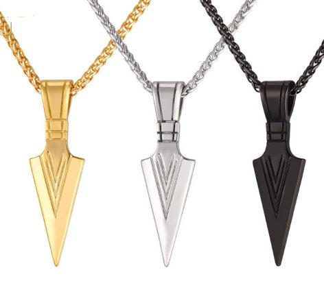 European America jewelry men stainless steel spear necklace with chain