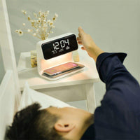 Thumbnail for Creative 3 In 1 Bedside Lamp Wireless Charging LCD Screen Alarm Clock Wireless Phone Charger