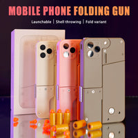 Thumbnail for Folding Pistol Bullet Automatic Shell Throwing Toy Creative Soft Bullet Toy Mobile Phone Appearance Gun Outdoor Interactive Kid Gift