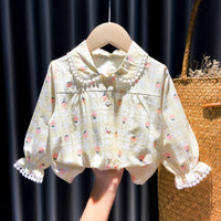 Thumbnail for Girls Shirts Autumn Baby Print Long-sleeved Blouse Doll Shirts Spring and Autumn Clothes Baby Girls Blouse Girl Tops