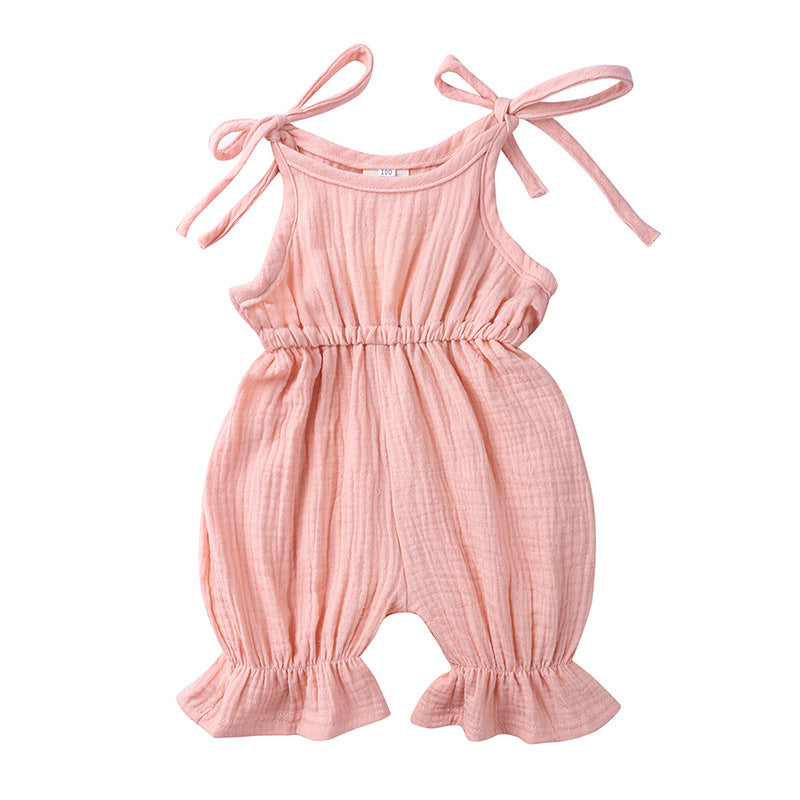 New Arrivals Newborn Toddler Baby Girls Sleeveless Solid Romper Jumpsuit Outfit