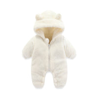 Thumbnail for Coral Fleece Autumn And Winter Thin Bodysuit Newborn Thermal Zipper Onesie Baby Rompers Jumpsuit