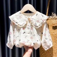 Thumbnail for Girls Shirts Autumn Baby Print Long-sleeved Blouse Doll Shirts Spring and Autumn Clothes Baby Girls Blouse Girl Tops