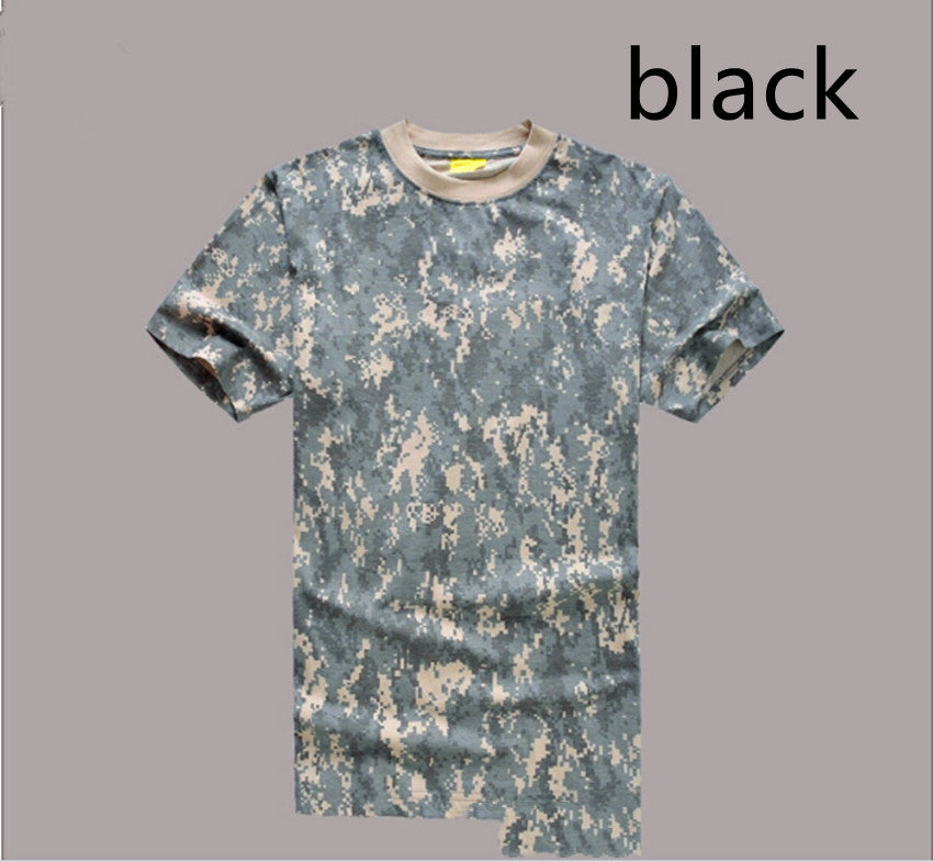 Mesh Round Neck Foreign Military Camouflage T-shirt Military Fan Camouflage Short Sleeves