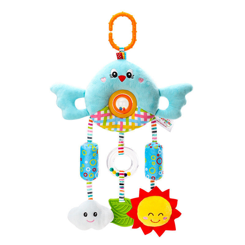 Stroller Toy 0 To 1 Year Old Bed Hanging Turn Bead Doll Baby Bed Bell Plush Hand Rattle Bed Bell