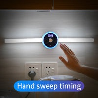 Thumbnail for Smart Cabinet Light Clock Timing Sensor Light Removable LED Wardrobe Light Manual Sweep Switch Light