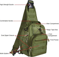 Thumbnail for Outdoor Tactical Sling Bag Military MOLLE Crossbody Pack Chest Shoulder Backpack