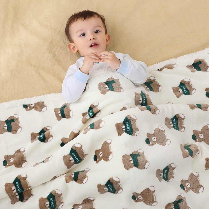 Newborn Wrap Blanket Cartoon Swaddling Soft Avocado Fleece Infant Quilt Warm