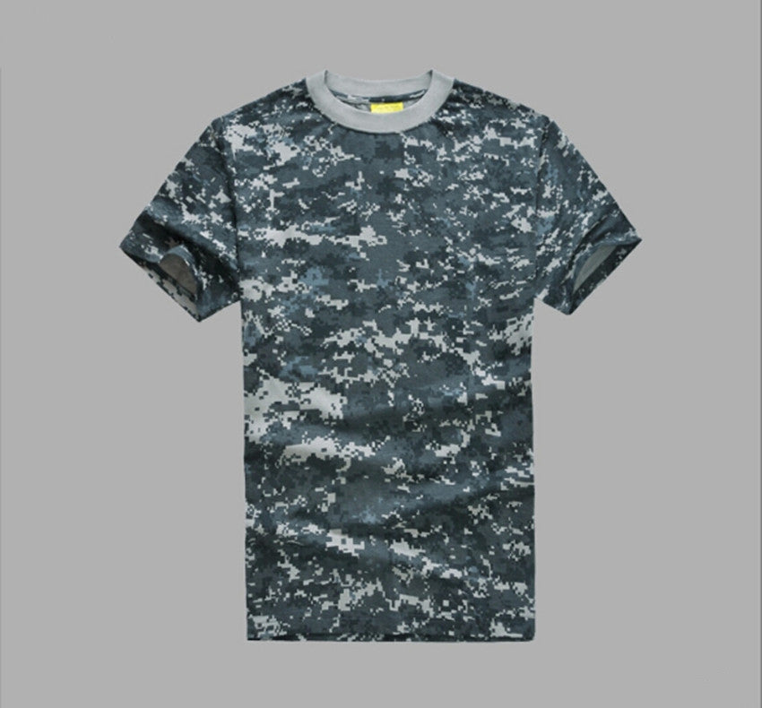 Mesh Round Neck Foreign Military Camouflage T-shirt Military Fan Camouflage Short Sleeves