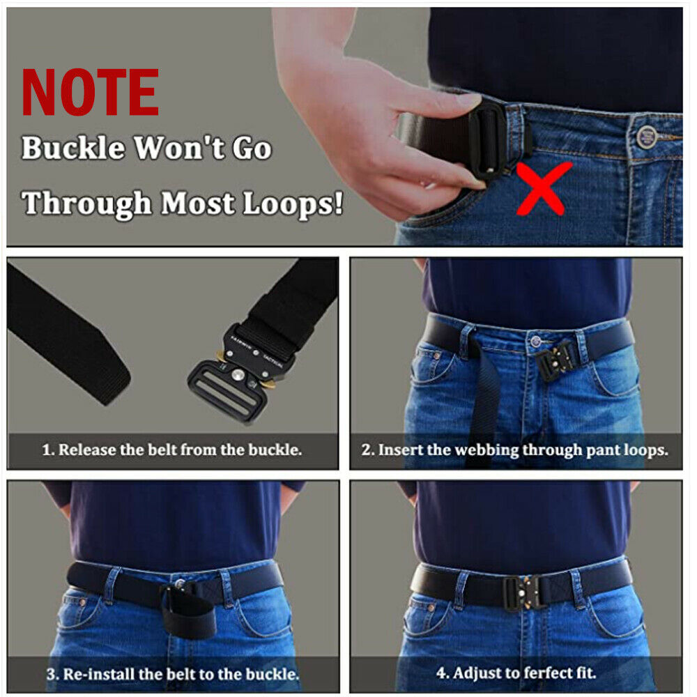 Military Tactical Belt Heavy Duty Security Guard Working Utility Nylon Waistband